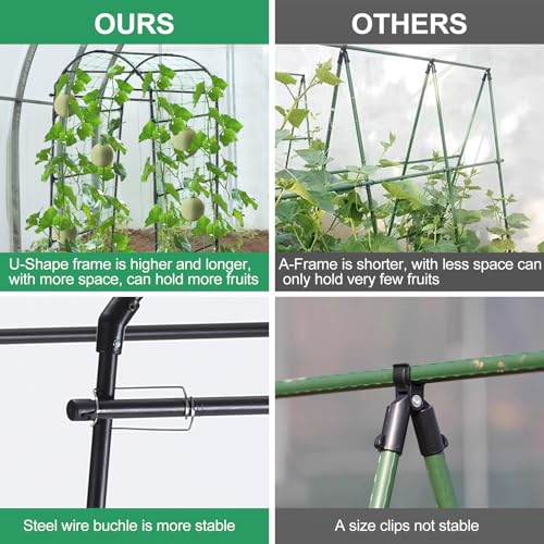 Garden Arch Cucumber Trellis for Climbing Plants 6.7ft Black - size: 78.7 x 31.5 x 31.5 in, Arch, Black