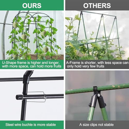 Garden Arch Cucumber Trellis for Climbing Plants 6.7ft Black - size: 78.7 x 31.5 x 31.5 in, Arch, Black