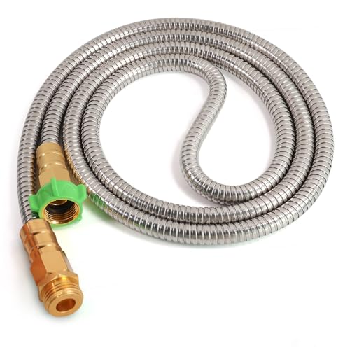 Metal Short Garden Hose 6 ft, 8 ft, 12 ft Flexible Stainless Steel Garden Hose 15 ft, 30 ft, 50 ft Heavy Duty Water Hose Flexible Water Hose (12FT) - size: 12 Feet