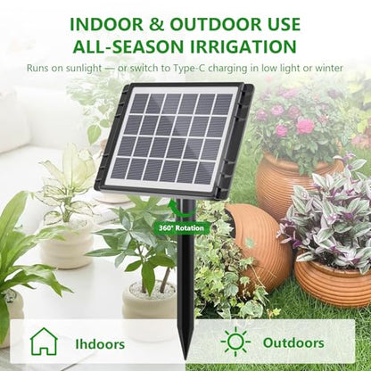 82FT Solar Drip Irrigation System Kit, Auto Watering for 30 Pots - size: 82FT Irrigation System-30 Pot