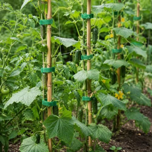Plant Ties, 20mm 82ft Reusable Hook and Loop Plant Ties, Green Garden Tape for Climbing Plants, Flexible Plant Support Tape