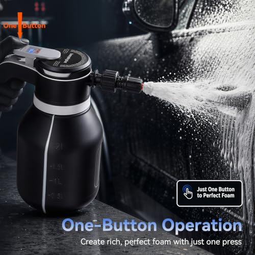 Electric Foam Sprayer, 2L/68oz Portable, Rechargeable Cordless