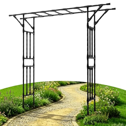 Garden Arch Trellis 78.7" L*85.4" H Sturdy & Rustproof Flat Top Garden Arch - size: 78(L)*85(H)*16(W)inch-20MM