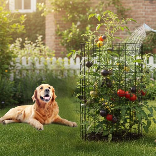 30 Pcs Plant Protectors from Animals,Protect Plants from Deer 10 Sets Metal Plant Cages Animal Intrusion Barrier Wire Mesh Easy to Assemble/Store Vegetable Garden Protection 12 * 12“