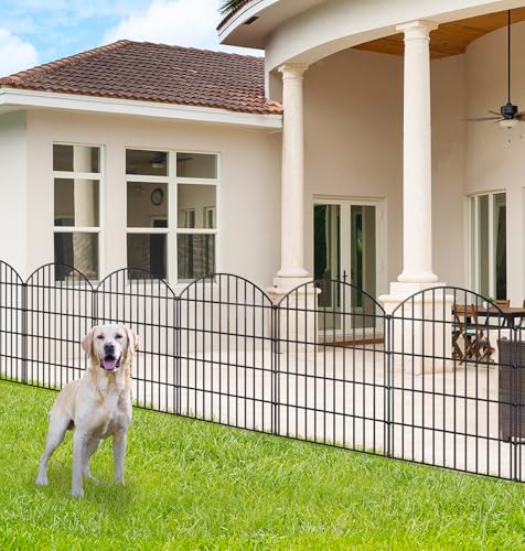 Metal Garden Fence 36 in x 11.7 ft, Dog Fence Outdoor for Yard - size: 36"Hx11.7ft (5 panels)