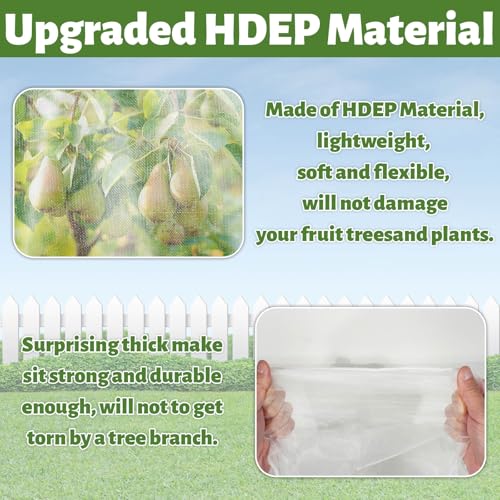 Garden Insect Barrier Net with Drawstring & Zipper - 3.3x3.9ft Reusable Mesh Cover for Dwarf Fruit Trees, Potted Plants, Blueberry Bushes, Protect from Bugs, Birds, Squirrels (2, 40 * 48in)