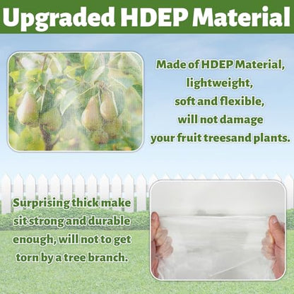 Garden Insect Barrier Net with Drawstring & Zipper - 3.3x3.9ft Reusable Mesh Cover for Dwarf Fruit Trees, Potted Plants, Blueberry Bushes, Protect from Bugs, Birds, Squirrels (2, 40 * 48in)