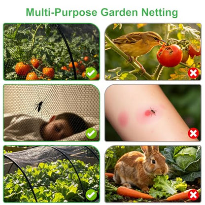 Patio Mosquito Netting, Black 9.8FT×18FT Garden Mesh Netting,Garden Mosquito Net for Plants,Fruits and Vegetables to Repel Flies,Insects & Birds,Mosquito Mesh Screen for Outdoor,Patio,Balcony,Terrace - size: 9.8FT×18FT
