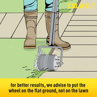 Colwelt Rotary Edger Lawn Tool, 59’’ Manual Lawn Wheel Rotary Grass Edger