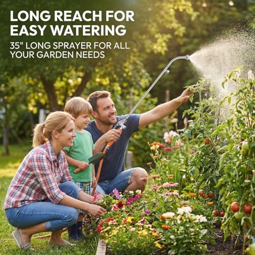 All Metal Sprayer Wand Replacement, Adjustable Garden Watering Wand, Stainless Steel Sprayer Nozzle, Pump Sprayer Wand for Gardening and Lawn Care