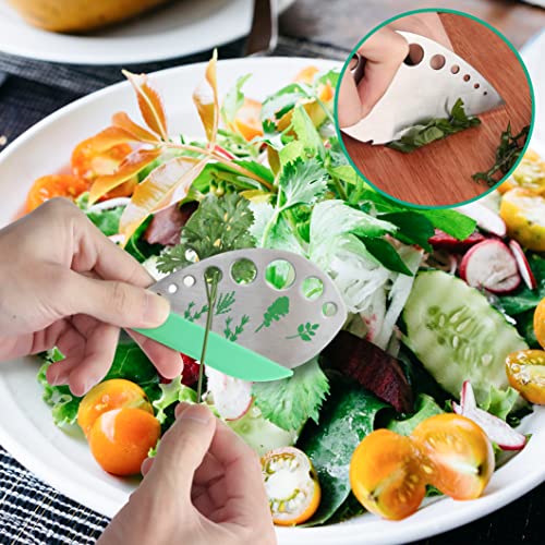 LUVCOSY Herb Scissors Set, Multipurpose 5 Blade Kitchen Shear + Leaf Stripper + Cleaning Comb for Basil, Cilantro, Parsley, Thyme, Rosemary