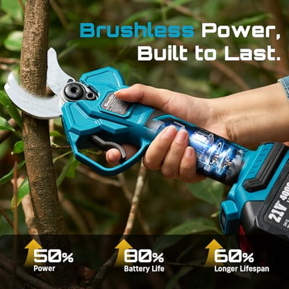 SEESII 2-in-1 Pole Pruning Shears with Battery Charger