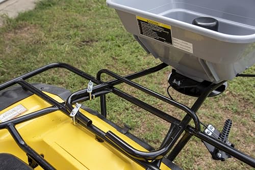 Yard Commander - 80 LB ATV/UTV Broadcast Spreader - 12-Volt Heavy Duty Motor - Salt, Seed, Fertilizer & More - Adjustable Drop Rate - Included Hopper Cover - Mounts to Front or Rear Utility Rack