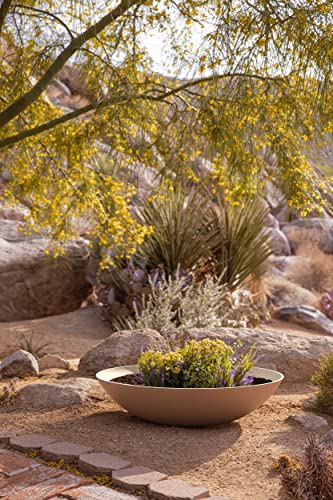 Veradek Mason Series Lane Bowl - Large Outdoor Bowl Planter - color: Sand, size: 8"H x 32"DIA