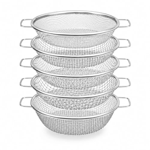 5-Piece Garden Soil Sifter Set with Handles, 11.8" Screens for 5 Gallon Buckets, 2/3/6/10/12mm Mesh for Compost, Sand, Dirt & Gravel