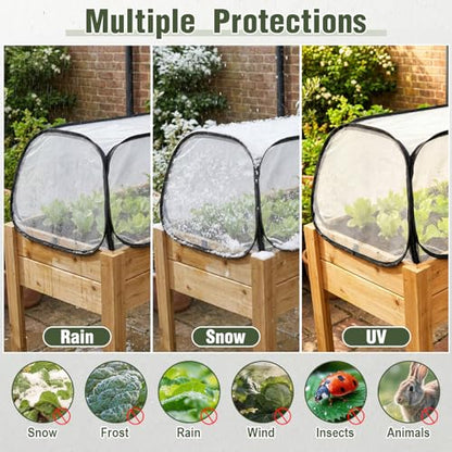 4 Pack 4 Pack 45 x 22 x 18 in Garden Covers for Raised Beds with Stakes