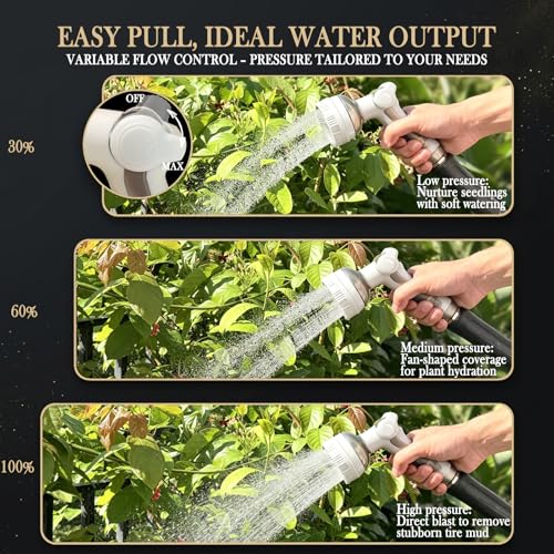Garden Hose Nozzle Heavy Duty Metal Water Hose Sprayer - color: Beige