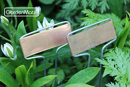 GardenMate 100-Pack Weatherproof Banner Copper Metal Plant Labels, Height 10.5", Label Area 2.5'' x 7/8'' - size: 100-Pack, style: 10.5'' COPPER BANNER