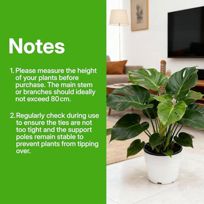 Mcbazel 2 Pack 31.5 Inch Bendable Moss Pole for Plants Monstera - Coco Coir Plant Support Stakes for Climbing Indoor Pothos, Potted Climbers & Philodendron - Flexible Stick Kit with Full Garden Ties - size: 2x80CM/31.5inch