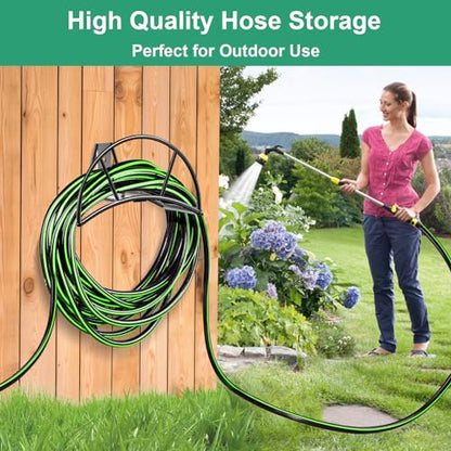 TomCare Garden Hose Holder Wall Mount, 150FT Capacity Water Hose Hanger - color: Black, size: Standard