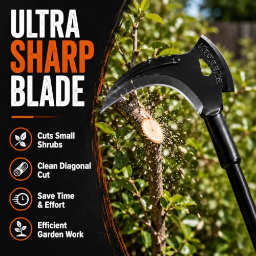 2-in-1 Heavy-Duty Gardening Sickle - color: Matte Black