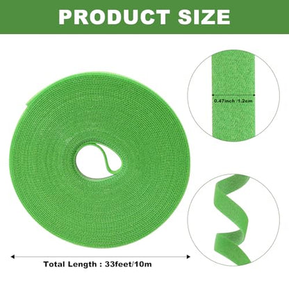 5 Rolls 165 Ft Green Plant Tape for Climbing Plants, 1/2 Inch Reusable Plant Stretch Ties, Adjustable Tomato Plant Supports, Plant Twist Ties for Gardening, Home, Office