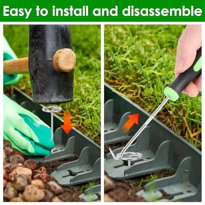 120 PCS Landscape Fabric Stakes 6 inch 8 Gauge Circle Top Garden Stakes - size: 6 inch-120pcs