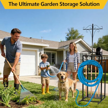 3-in-1 Garden Hose Holder with Tool Organizer
