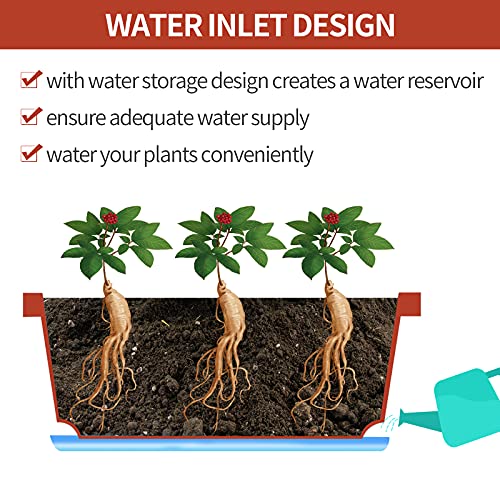 Window Box Planter,7 Pack Plastic Vegetable Flower Planters Boxes - color: Red, size: 16.6 x 7 x 5.9 inches
