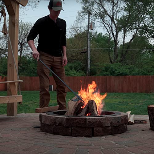 40in Fire Log Tongs Firewood Grabber and Fire Poker Set - size: 40in fire tongs poker set