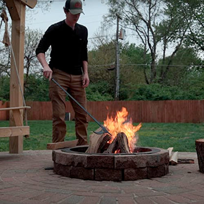 40in Fire Log Tongs Firewood Grabber and Fire Poker Set - size: 40in fire tongs poker set