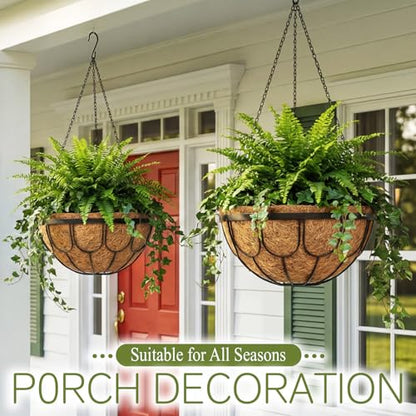 4 Pack 12 Inch Hanging Planters for Outdoor Plants