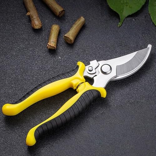Pruning Shears for Gardening Stainless Steel Garden Hand Shears Heavy Duty Professional Bypass Pruner Hand Shears Yellow - color: Yellow