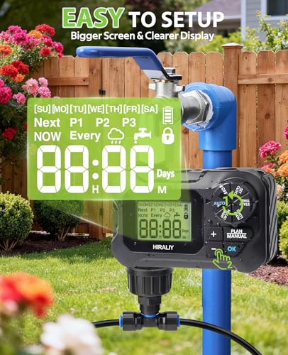 HIRALIY 50FT Drip Irrigation Kit with Timer for Raised Beds - size: 50FT