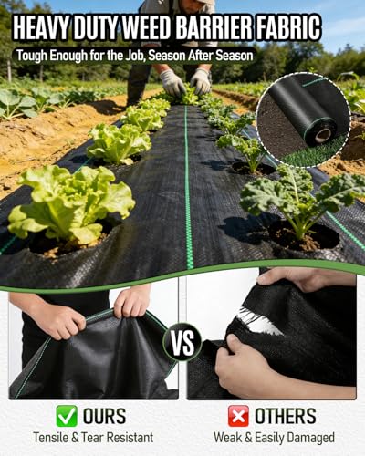 joyhalo 4ft x 300ft Heavy Duty Weed Barrier Fabric, 3.2oz Woven Geotextile