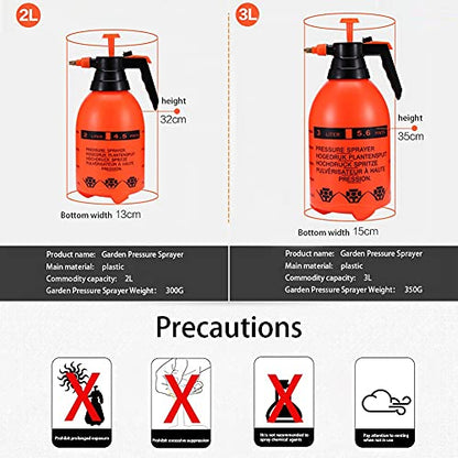 Garden Pump Sprayer 68oz/0.5Gallon Hand-held Orange-2Pcs FKM Gasket