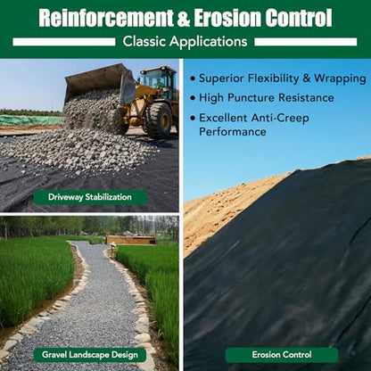 5oz/yd² 3ft x 50ft Heavy Duty Non Woven Geotextile Fabric, Premium PET Landscape Fabric for French Drain, Drainage & Filtration, Gravel, Paver Base & Erosion Control - size: 3'x50'