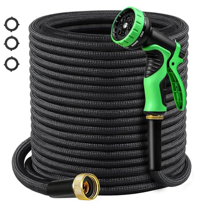Garden Hose 100 FT, Lightweight Water Hose with 10 Function Nozzle - size: 100FT