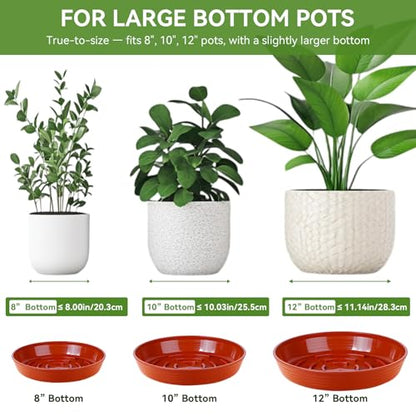 15 Pack Plant Trays for Pots 1.5" Deep Plant Saucers, Heavy Duty 8" 10" 12 inch Plant Tray Bulk Thickened Plant Plates to Catch Water, Durable Plant Saucer Flower Pot Accessories - color: Brick Red