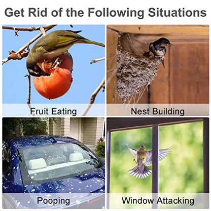 Owl to Scare Animals, 3 Pack Hanging Effective Owl Control Device to Keep Animals Pigeon Woodpecker Away from Outdoor Garden Yard - color: Grey-3