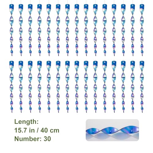 OFFO Large Bird Scarer Rods, 15.7 in (30 PCS) Reflective Bird Device Outdoor Bird Scarer to Keep Pigeon and Woodpecker Away from Garden or Yard, Blue - color: Blue