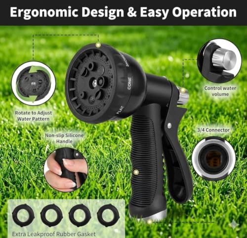 25FT Garden Hose, Stainless Steel Water Hose Solid Fittings,No-Kink, Metal Garden Hoses,Anti-Rust Heavy Duty Water Hoses for Yard,Car Wash Outdoor Lawn Watering Plants - size: 25FT