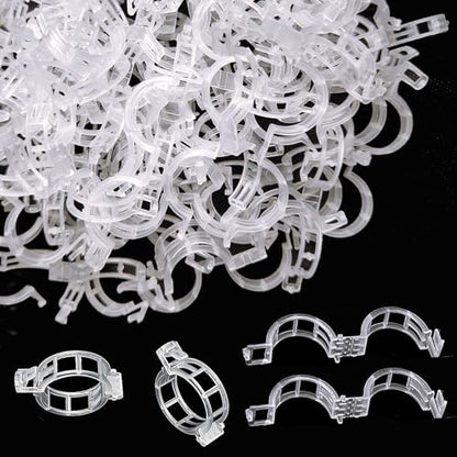 150pcs Plant Support Clips - Tomato Clips for String Trellis, Grape Vine Clips for Garden Netting Climbing Plants, Secured Plastic Plant Clip for Fixing Stem and Vine