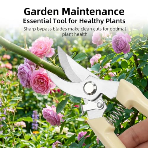 1Pc White Stainless Steel Bypass Pruning Shears, Garden Scissors - color: 1pc-white