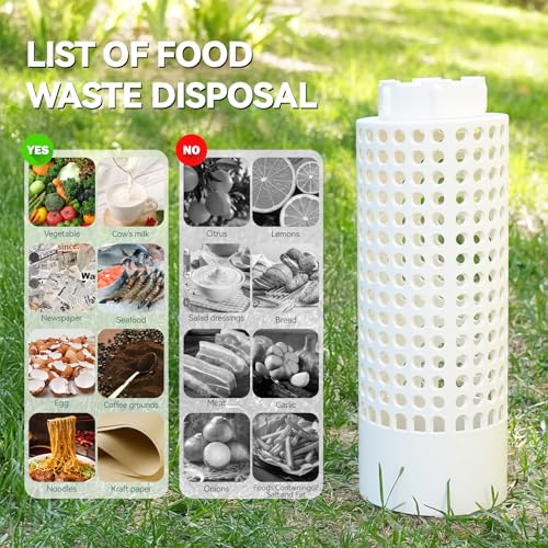 Inground Compost Bin Outdoor Worm Farm System for Kitchen Food Waste Raised Beds Gardening Mini in Ground Worm Composter with Lid Holes 8.46 x 2.95 x 2.16 in (2)