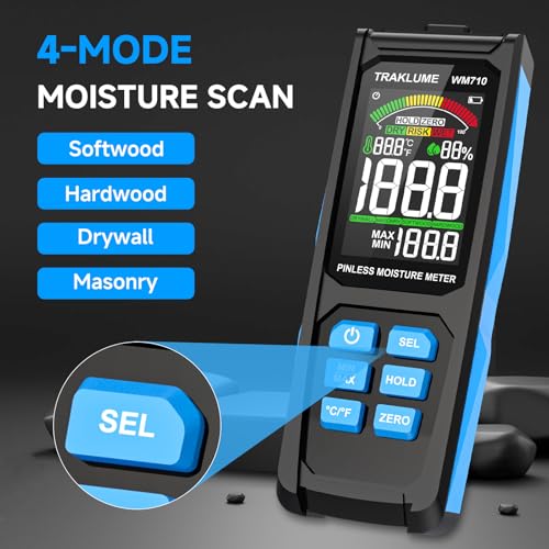 Moisture Meter for Wood Pinless Moisture Tester Firewood Moisture Reader