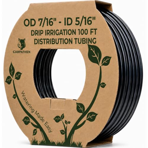 CARPATHEN 5/16" Irrigation Tubing Parts for Drip Irrigation Watering System - size: 100 ft