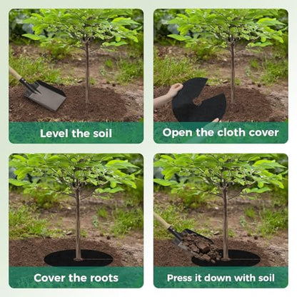 20.5 Inch 8 Pack Non-Woven Tree Mulch Ring for Weed Controlling - size: 20.47 inch