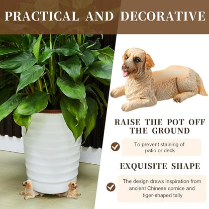 6 Pcs Animal Figures Resin Pot Feet for Outdoor Planters 3" Long
