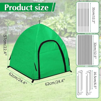 2 Pcs Winter Large Plant Covers Freeze Protection with 8 Stakes, 24.4 x24.4 x22.4inch Warm Plant Protection Tent Foldable with Zipper Door, Plant Snow Ice Covers Protecting Fruit Tree Potted Plants